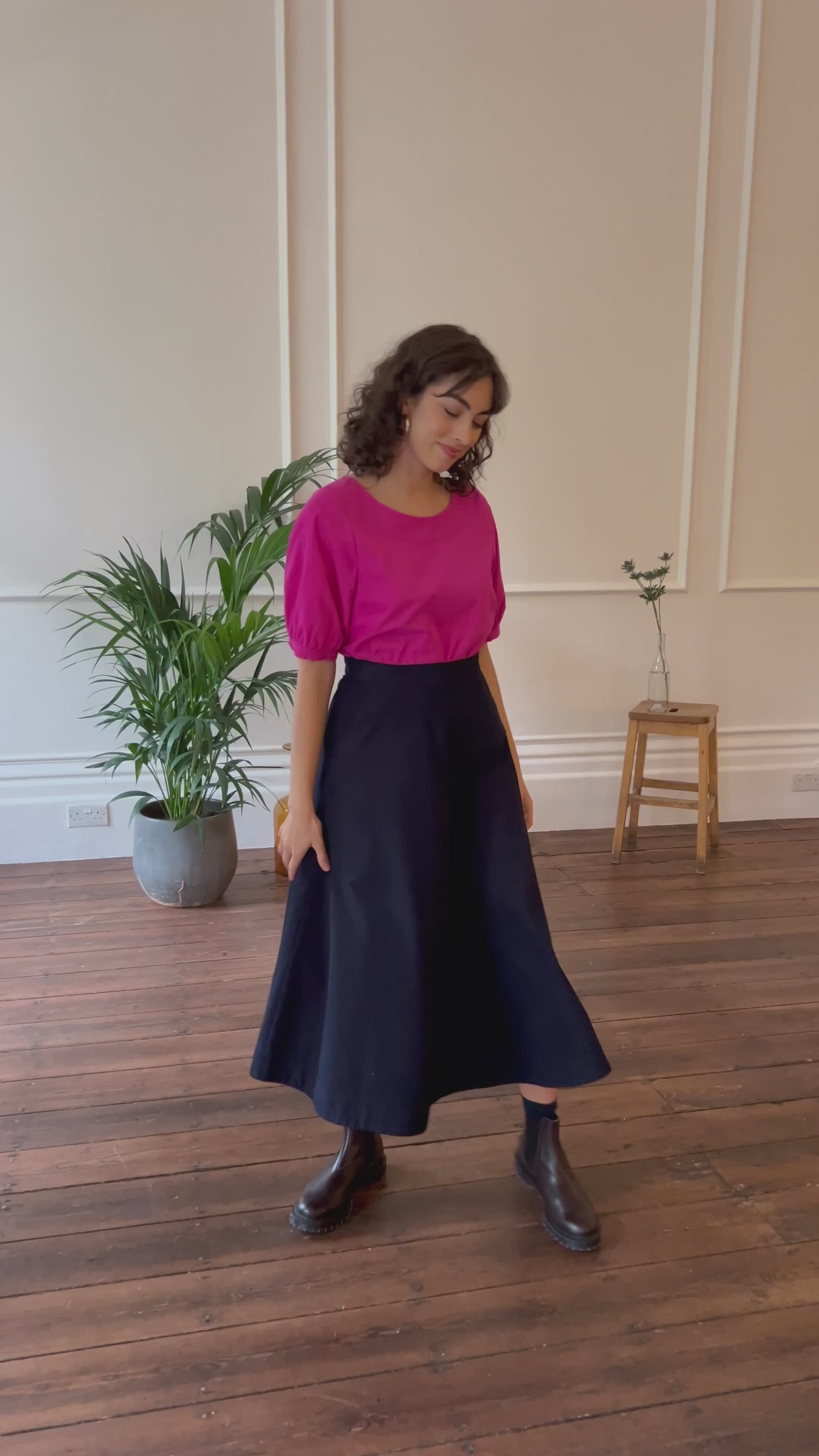 Sandra Needlecord Petrol Blue Skirt