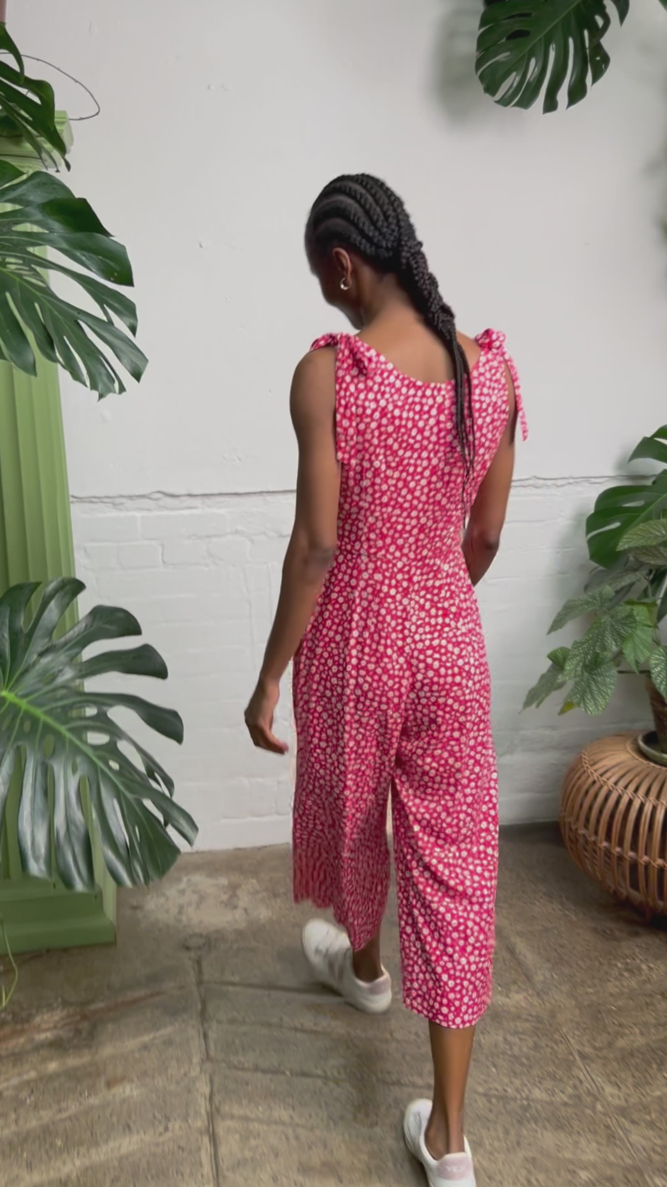 Anna Red Ditsy Daisy Jumpsuit