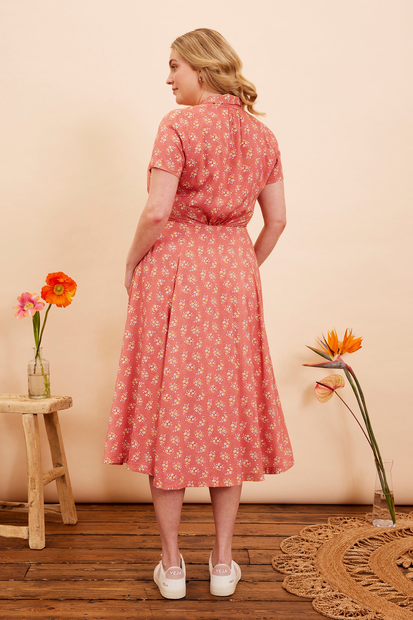 Image of Adele Paprika Ditsy Floral Dress Spring/Summer 2023 - Dress