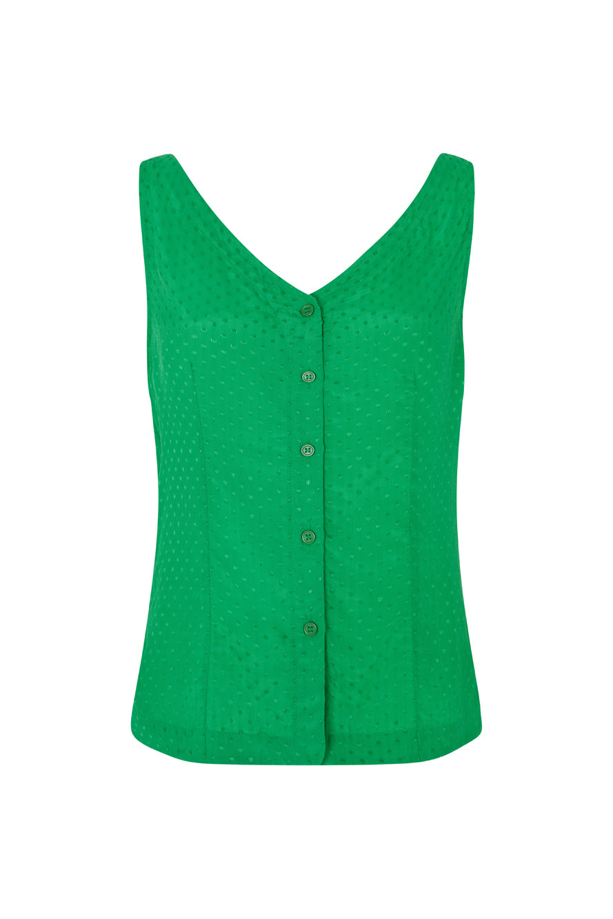 Image of Betsy Green Dobby Spot Top Carryover - Top