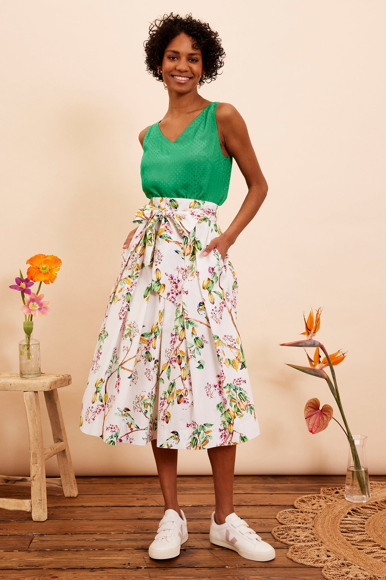 Image of Jemima Gardenia Bird Skirt Spring/Summer 2023 - Skirt