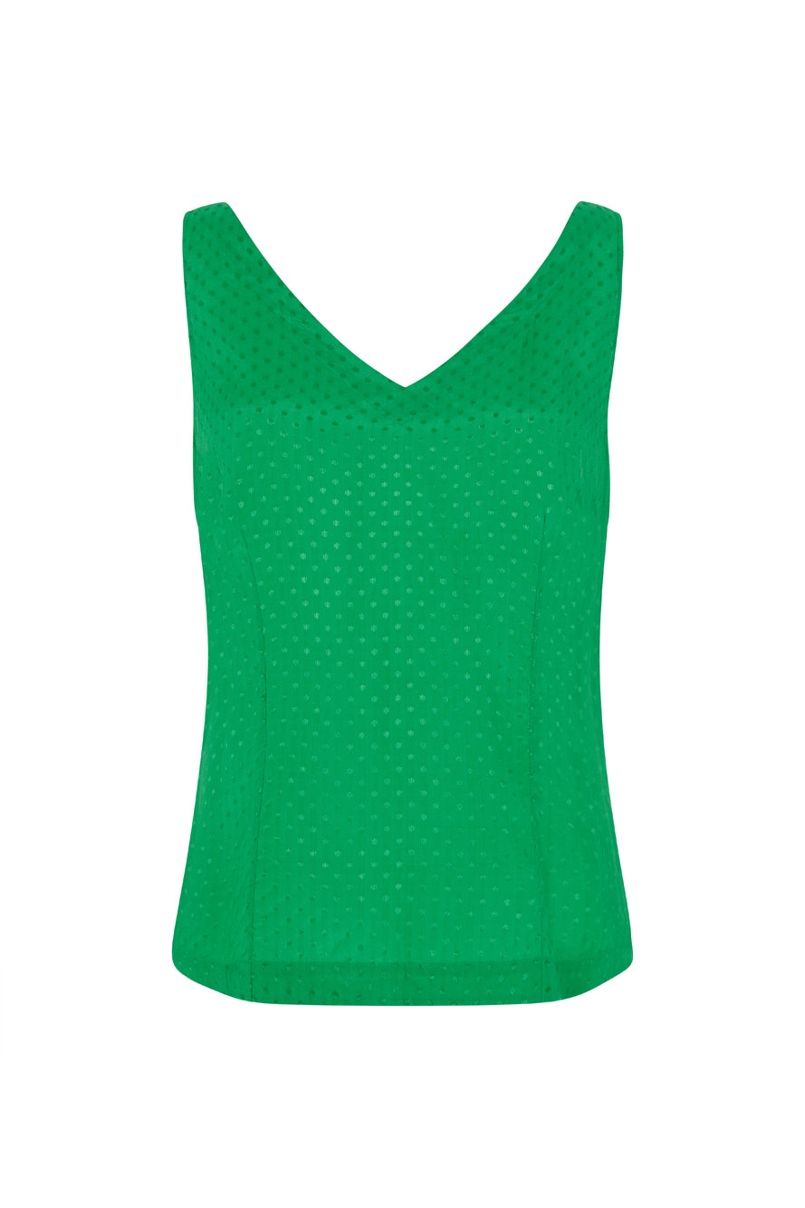 Image of Betsy Green Dobby Spot Top Carryover - Top