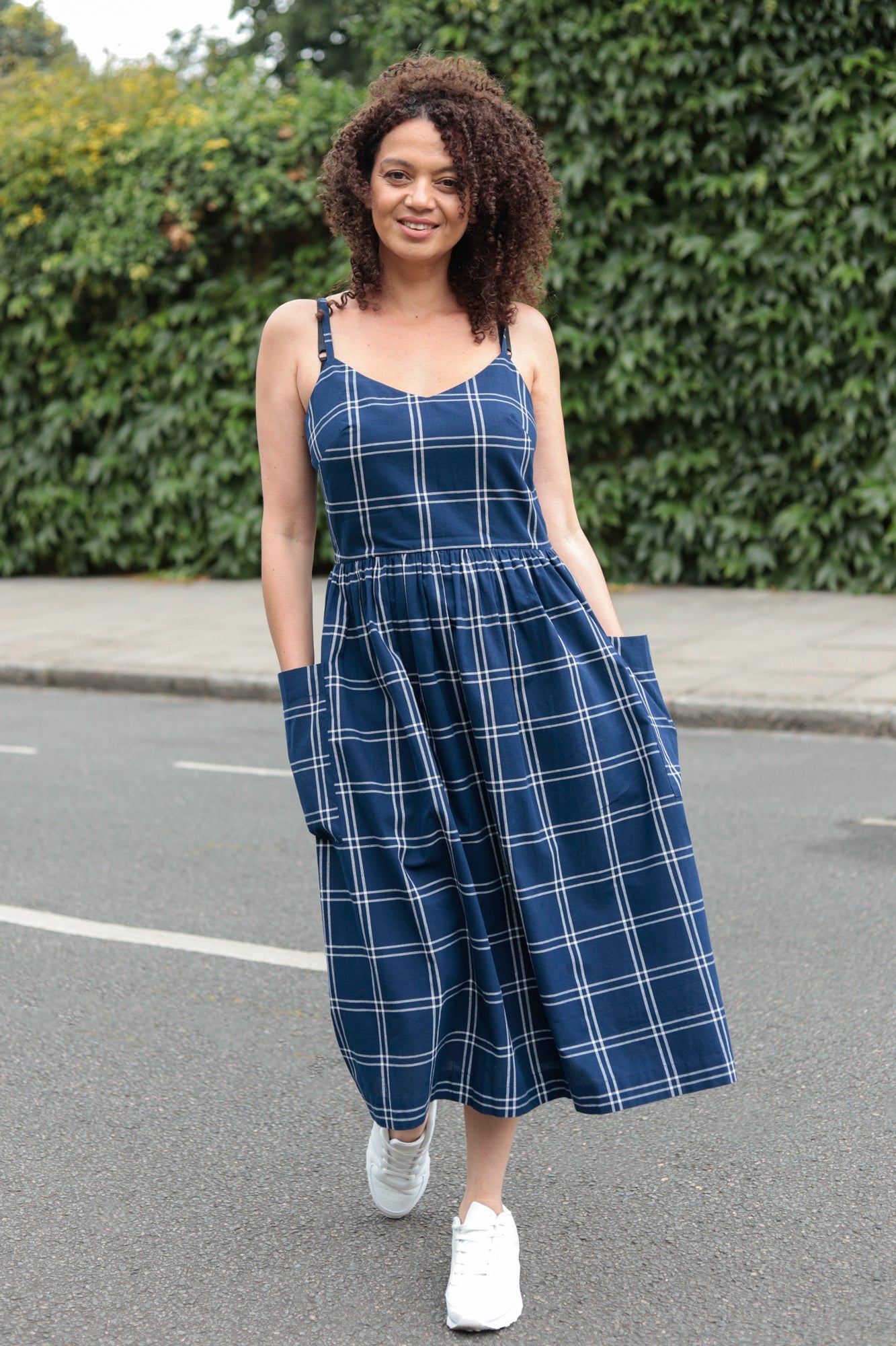 Image of BREE NAVY PLAID DRESS - NON RETURNABLE SAMPLE SAMPLE SALE - Dress