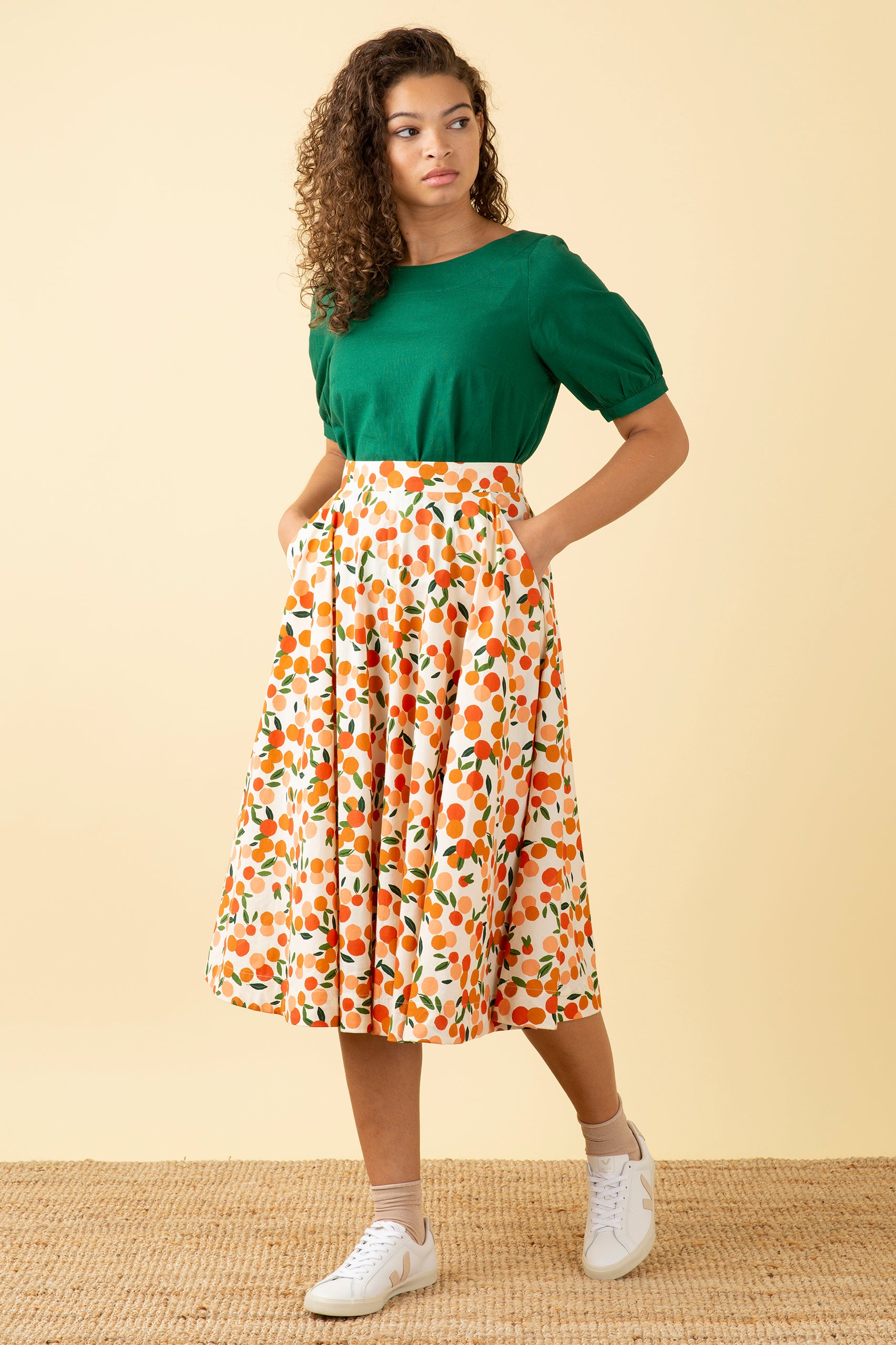 Image of Sandy Mini Summer Oranges Skirt Carryover - Skirt