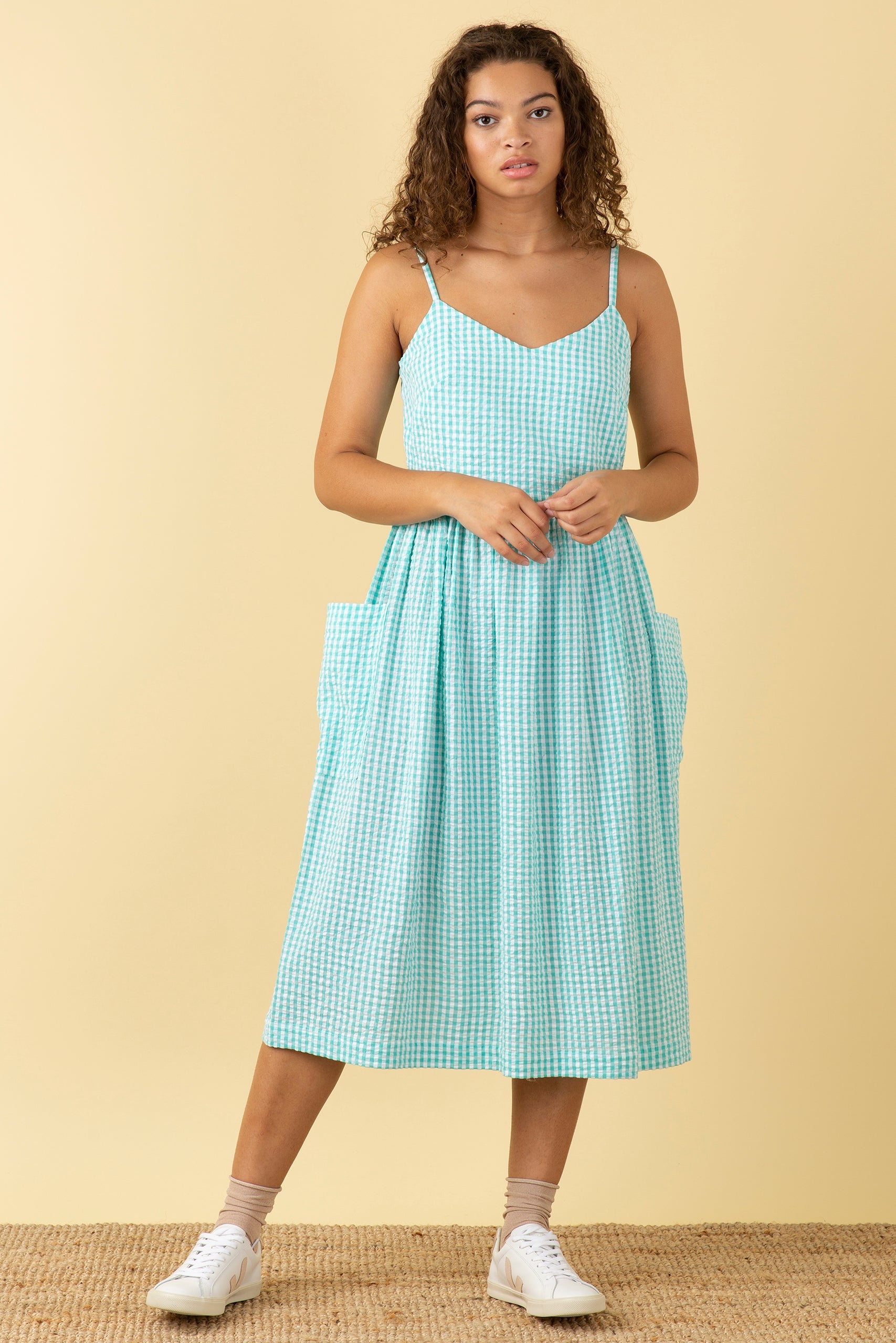 Image of BREE MINT GINGHAM DRESS - NON RETURNABLE SAMPLE SAMPLE SALE - Dress