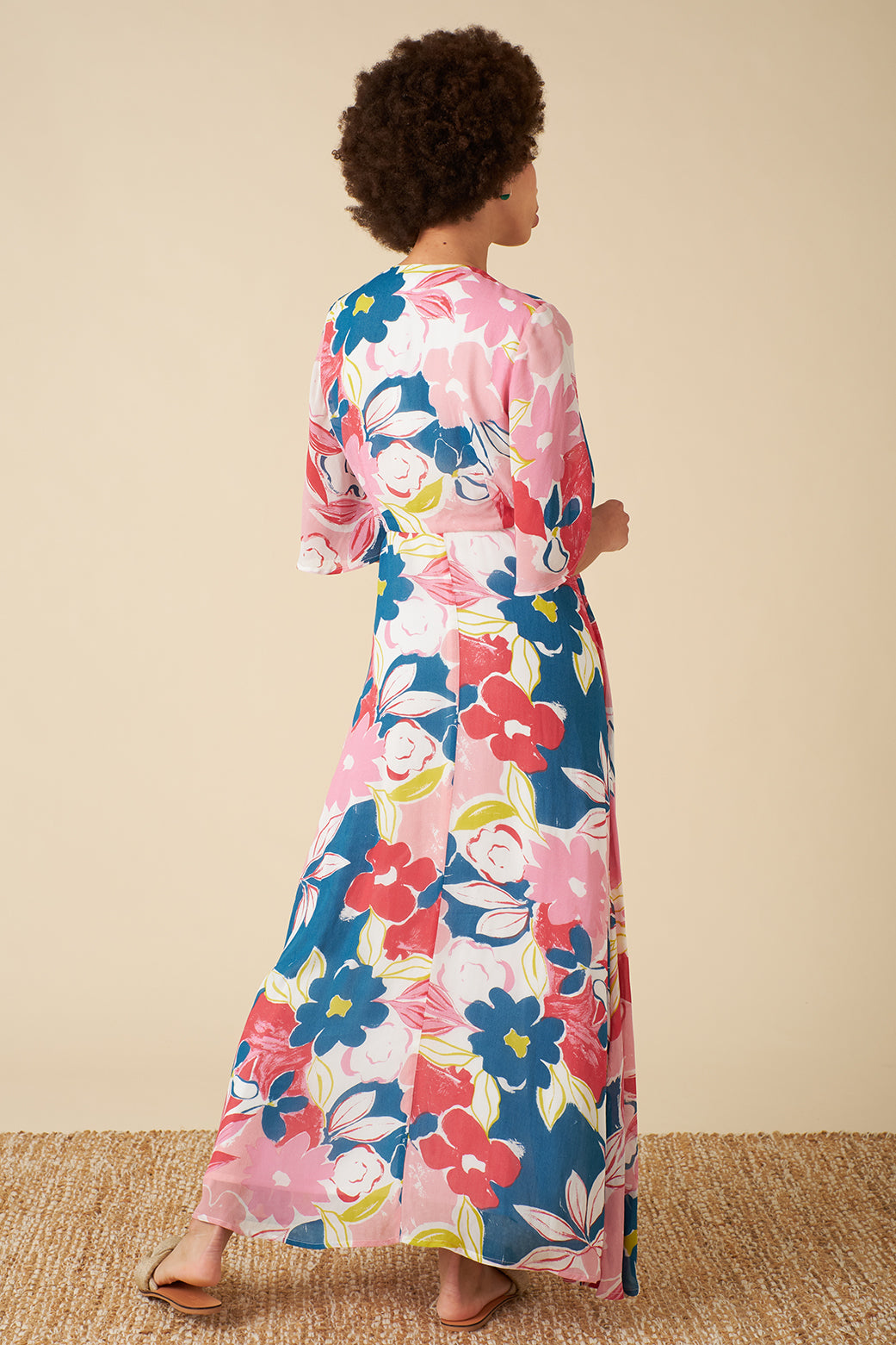 Image of CHLOE PINK ASILAH FLORAL WRAP DRESS - NON RETURNABLE SAMPLE SAMPLE SALE - Dress