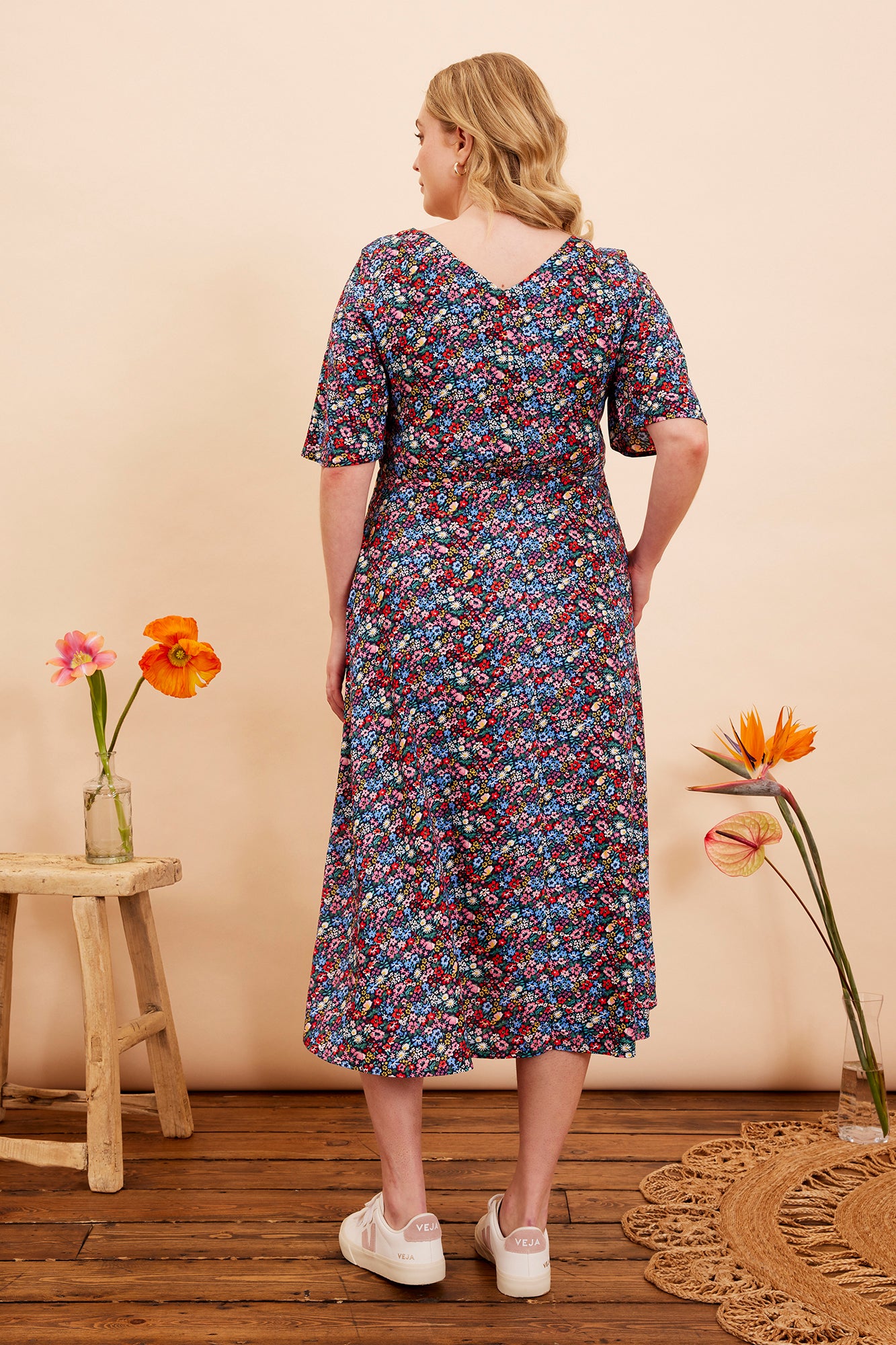 Image of Fleur Summer Garden Floral Dress Carryover - Dress