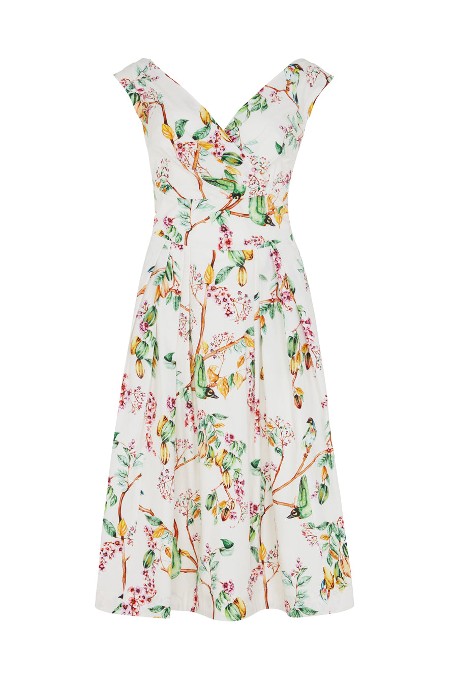 Image of Florence Gardenia Bird Dress Carryover - Dress