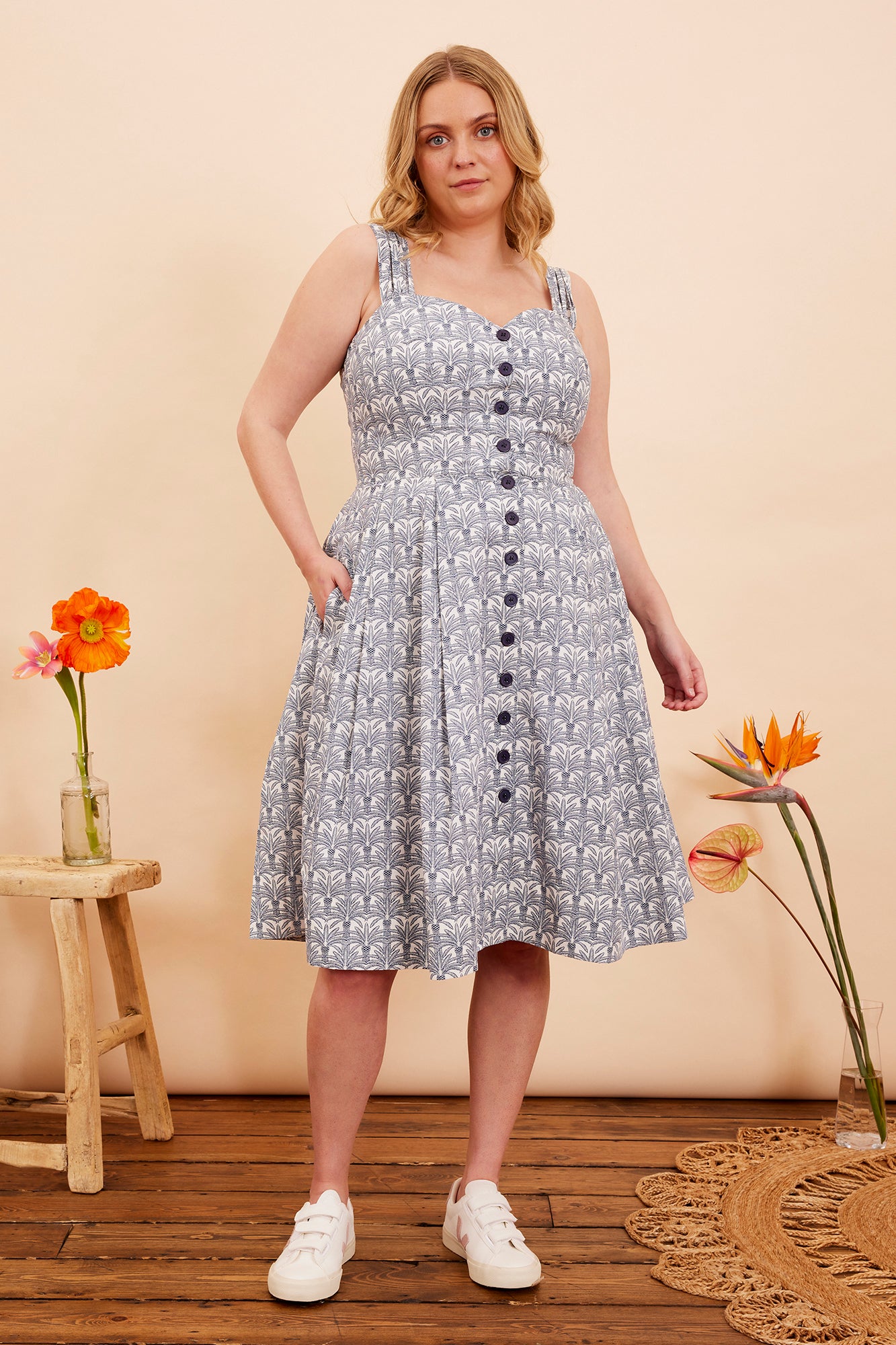 Image of Jenny Botanical Palm Dress Carryover - Dress