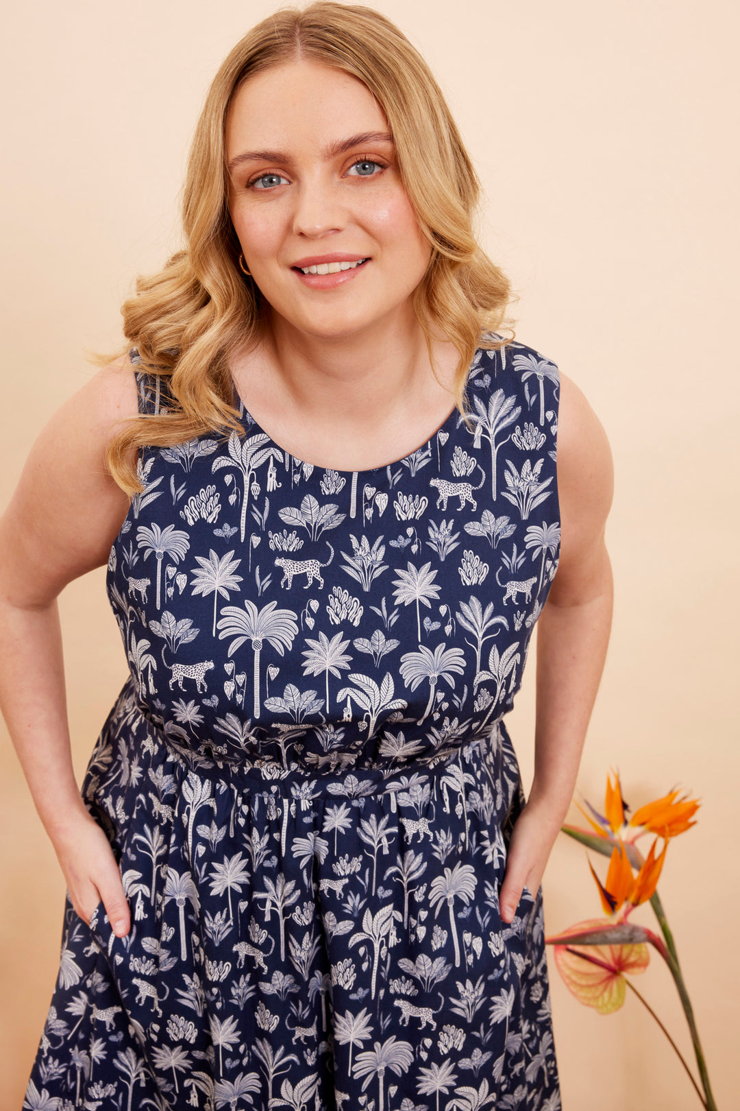 Lucy Kerala Jungle Palm Dress Long Emily and Fin