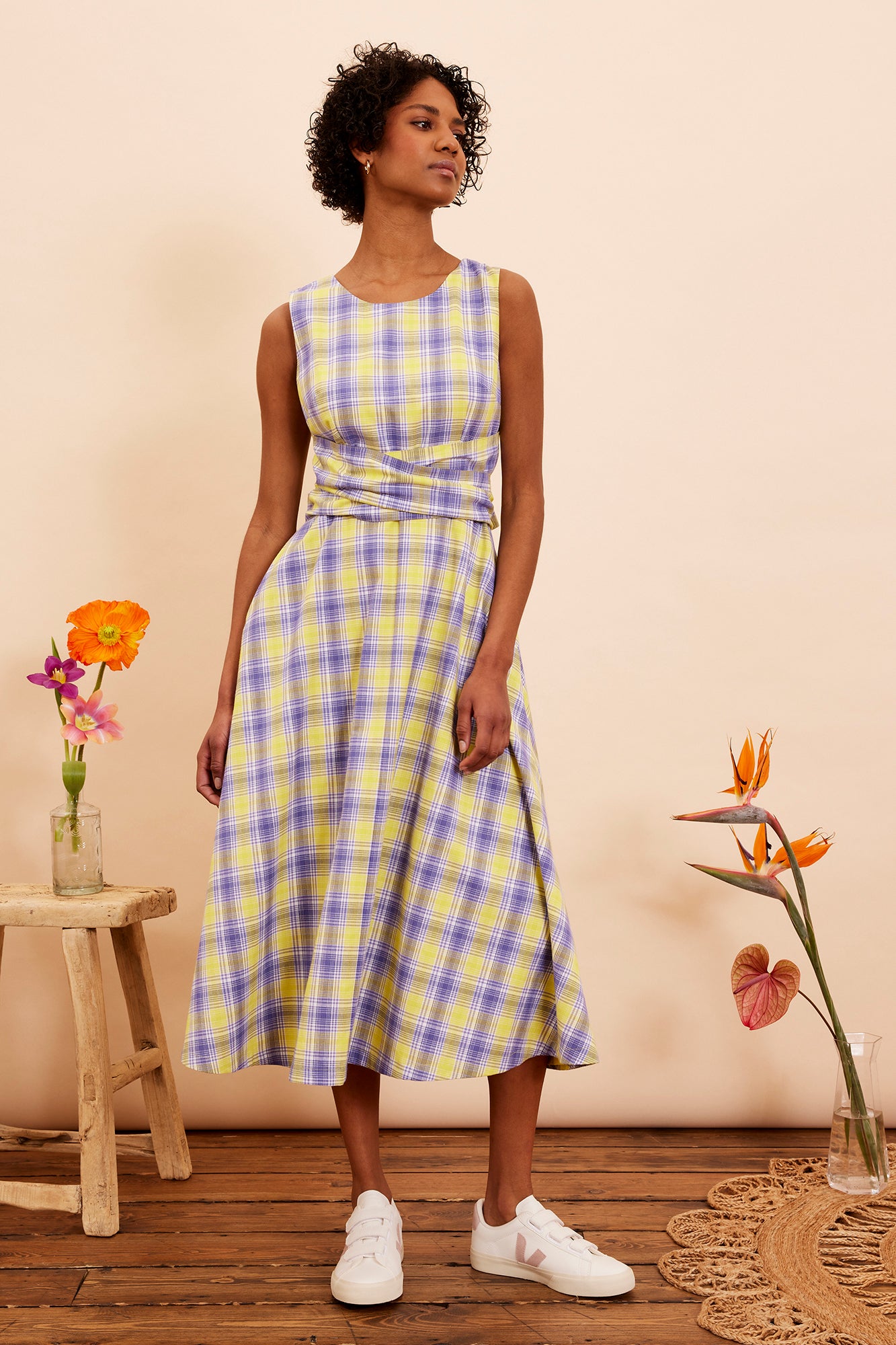 Image of Roberta Lilac Sunshine Plaid Dress Spring/Summer 2023 - Dress