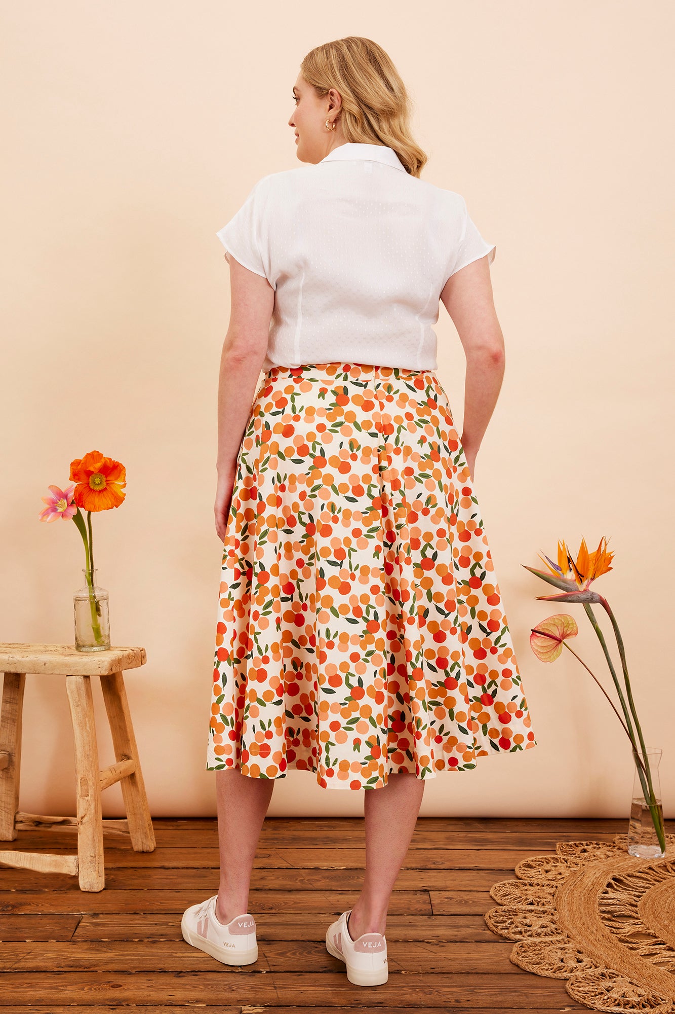 Image of Sandy Mini Summer Oranges Skirt Carryover - Skirt