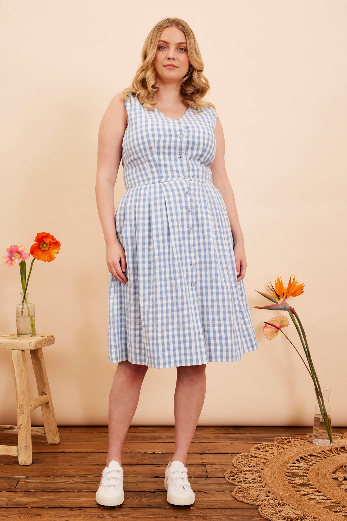 Image of Scarlett India Blue Check Dress Spring/Summer 2023 - Dress