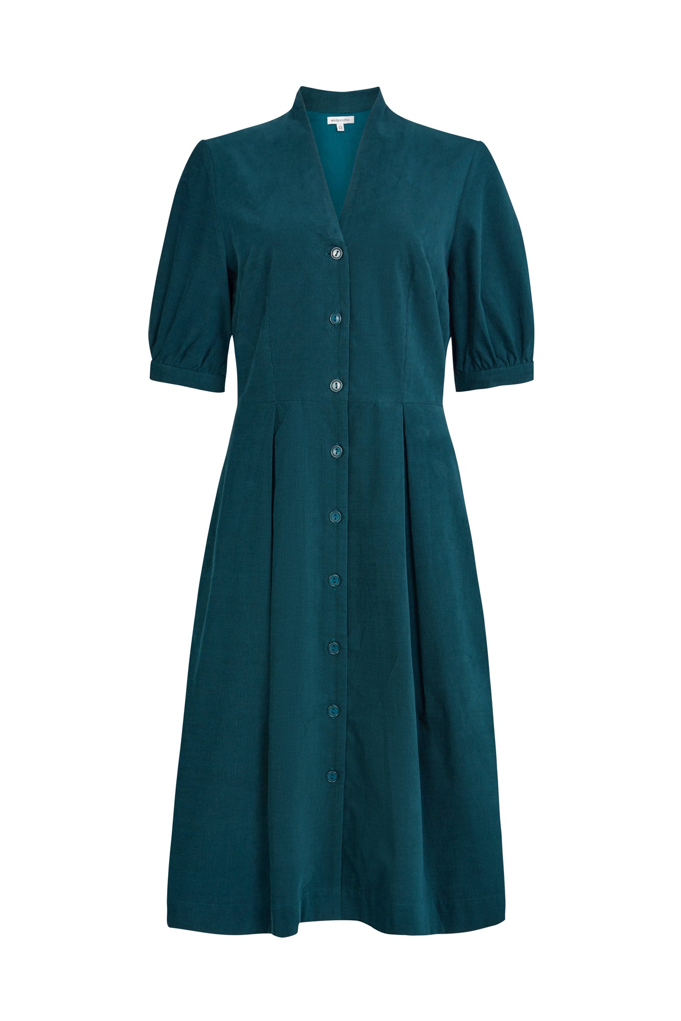 Image of Stella Needlecord Deep Teal Shirt Dress Carryover - Dress