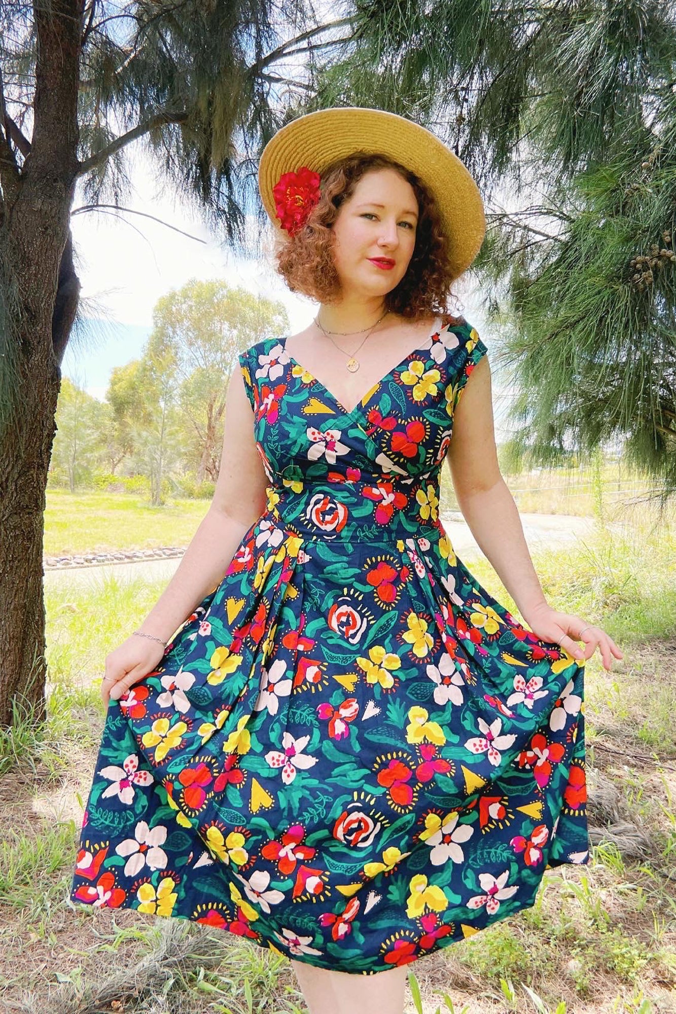 Image of Florence Folk Floral Dress Carryover - Dress